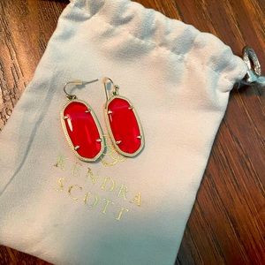 Clear Red Kendra Scott Earrings